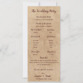 イエローブルガンディーオータムフローラ結婚式 プログラムカード 招待状 (裏面)