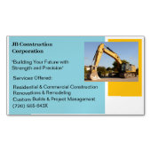 イエローブルドーザー建物契約者建築 マグネット名刺 (正面)