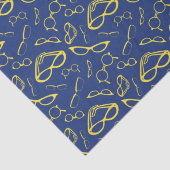 イエローブルーとネイビーブルーのメガネ柄 薄葉紙 (詳細)