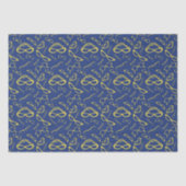 イエローブルーとネイビーブルーのメガネ柄 薄葉紙 (正面)