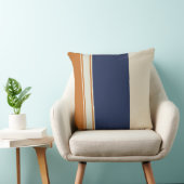 イエローブルーとパールのストライプ クッション (椅子)