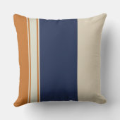 イエローブルーとパールのストライプ クッション (裏面)