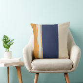 イエローブルーとパールのストライプ クッション (椅子)