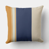 イエローブルーとパールのストライプ クッション (裏面)