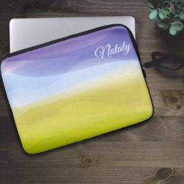 イエローブルーのミニマリストと名前Electronicsバッグ ラップトップスリーブ