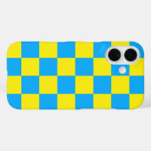 イエローブルーの市松模様 Case-Mate iPhoneケース (裏面 (横))