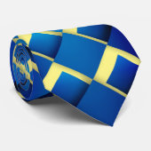 イエローブルーアート抽象芸術プリントネクタイ ネクタイ (ロール)