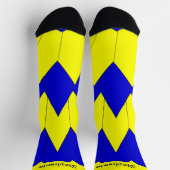 イエローブルーアールデコデザインソックス ソックス (上部)