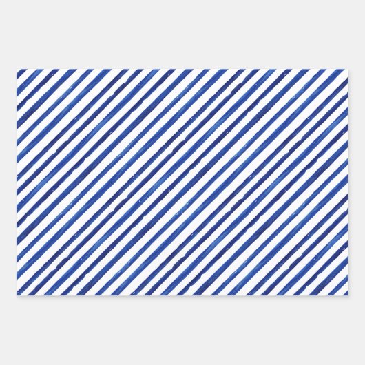 イエローブルーウォーターカラーレモン弓ストライプ式 ラッピングペーパーシート (正面3)