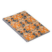 イエローブルーオーナメントシームレス背景パターン ノートブック (右側)