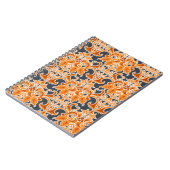 イエローブルーオーナメントシームレス背景パターン ノートブック (左側)