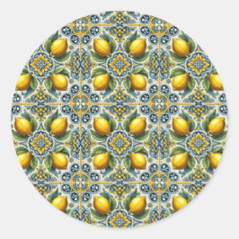 イエローブルーカプリレモンタ地中海のイル結婚ズ ラウンドシール