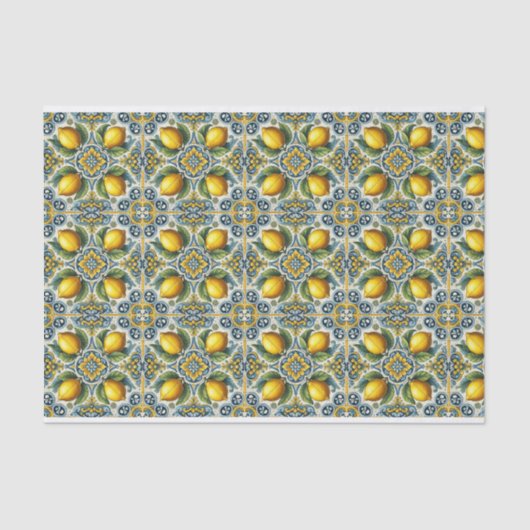 イエローブルーカプリレモンタ地中海のイル結婚ズ 薄葉紙 (正面)