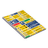 イエローブルーカラフルエアポートシンボルや象徴ボード ノートブック (右側)