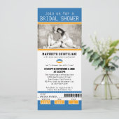 イエローブルーサッカーチケットブライダルシャワー 招待状 (スタンド正面)