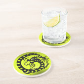 イエローブルージェムストーンのブラックスネークドラゴン コースター (側面)