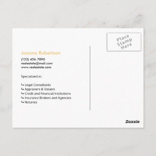 イエローブルージャスト実在不動産広告テンプレート ポストカード (裏面)