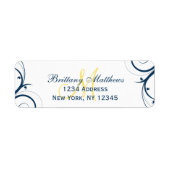 イエローブルースワールウェディングRSVP住所 シール (正面)