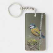 イエローブルーティットバードズ絵を描イニシャルバードウォッチ キーホルダー (正面)