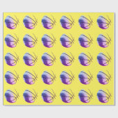 イエローブルートレンディーアポップ・アートのートバスケットボール ラッピングペーパー (フラット)