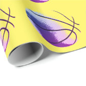 イエローブルートレンディーアポップ・アートのートバスケットボール ラッピングペーパー (ロールコーナー)