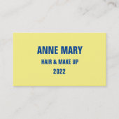 イエローブルートレンディーカラーヘアメイクアップサロン 名刺 (正面)