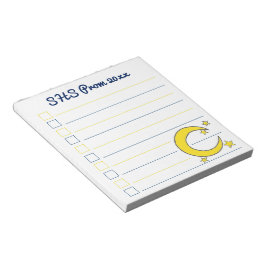 イエローブルーナイトスカイクレセントムーンスターズプロム ノートパッド