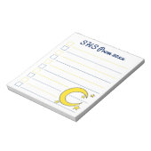 イエローブルーナイトスカイクレセントムーンスターズプロム ノートパッド (回転)