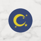 イエローブルーナイトスカイクレセントムーンスターズ夕べ コンフェッティ (スモール正面)