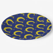 イエローブルーナイトスカイクレセントムーンスターズ夕べ ペーパープレート (アングル)