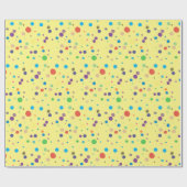 イエローブルーパープルカラフルドット抽象芸術 ラッピングペーパー (フラット)