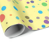 イエローブルーパープルカラフルドット抽象芸術 ラッピングペーパー (ロールコーナー)