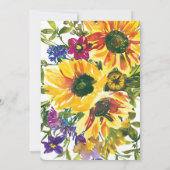 イエローブルーパープルフローラ空の巣パーティー 招待状 (裏面)