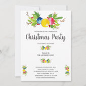 イエローブルーピンククリスマス招待状 招待状 (正面)