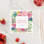 イエローブルーピンクベビーシャワー金ゴールドグリッターホワイト スタンダードカクテルナプキン (インサイチュ)