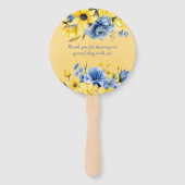 イエローブルーピーニーブライダルシャワーサンキューユア ハンドファン (裏面)