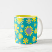 イエローブルーフローラマグ ツートーンマグカップ (正面右)
