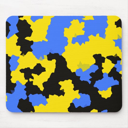 イエローブルーブラック抽象デザイン マウスパッド (正面)