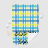 イエローブループレイドゴルフタオルすごいパパ ゴルフタオル (インサイチュ)