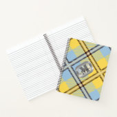 イエローブループレイドタータンチェック金属鋼モノグラム ノートブック (内部)
