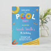 イエローブループール誕生日招待状 招待状 (スタンド正面)