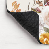 イエローブルーホワイトウォーター色のフローラ緑の名前 マウスパッド (コーナー)