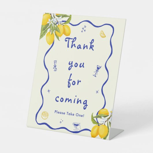 イエローブルーメインスクイーズブライダルシャワーの恩恵 台座サイン (正面)