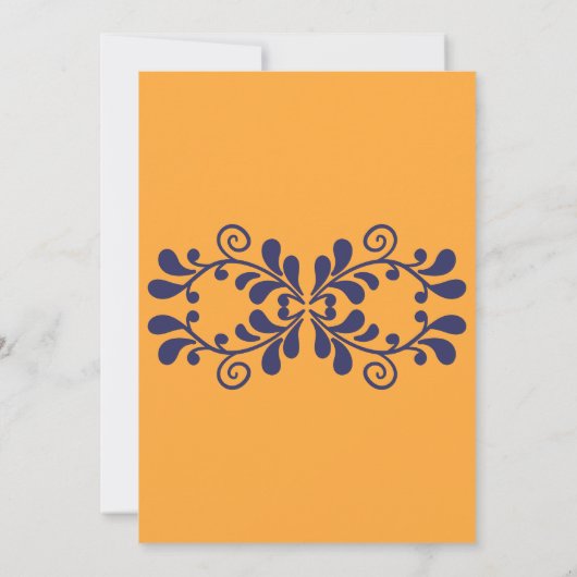 イエローブルーメキシカンフィエスタタラベラブライダルシャワー 招待状 (裏面)