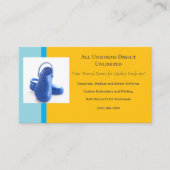 イエローブルーメディカルクロッグユニフォーム 名刺 (正面)