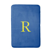 イエローブルーモノグラムイニシャルブカラフルライトキュート バスマット (正面縦)