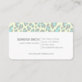 イエローブルーレオパードスキンアニマルプリントパターン 名刺 (裏面)