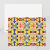 イエローブルーレッド万華鏡のように千変万化するパターンデザイン ポストカード (正面/裏面)