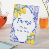 イエローブルーレモイタリアンンブライダルシャワーのお願い 台座サイン (インサイチュ)