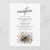 イエローブルーワイルドフラワーエレガントウェディング披露宴 エンクロージャーカード (正面)